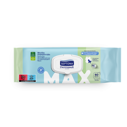 Μωρομάντηλο Septona Dermasoft Ενηλίκων 60τεμ.Σειρά Max