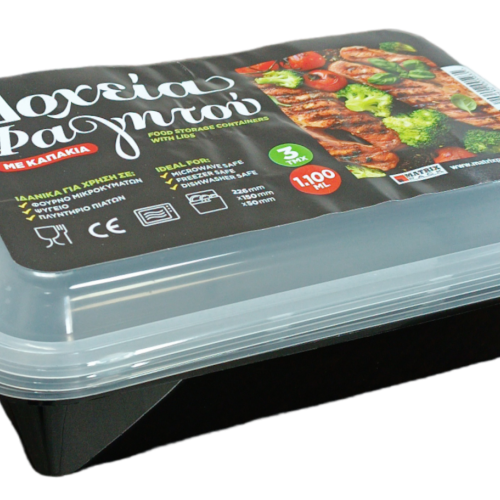 Σκεύος Τροφίμων Microwave 3x1100 ml
