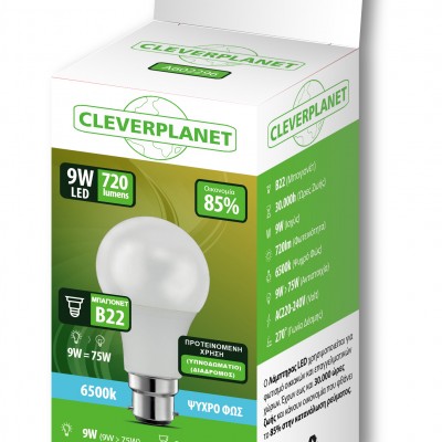Λάμπα Led Myeco B22 6500K Ψυχρό 9W