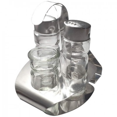 Αλατοπιπεριέρα Inox 4 Θέσεων Νο3