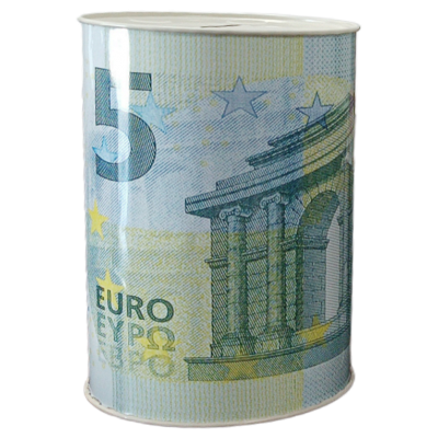 Κουμπαράς Μεταλλικός Euro 19x13 cm