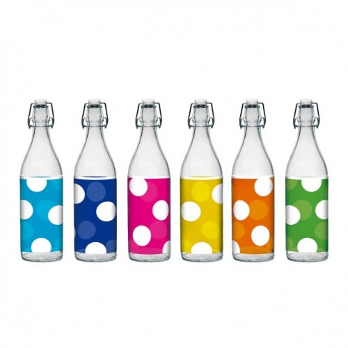 Μπουκάλα Γυάλινη Decor Πουά 1000ml