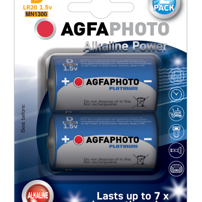 Μπαταρία Agfa Αλκαλική 1.5V LR20 2τεμ. D
