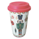 Κούπα Christmas Καρυοθραύστης & Καπάκι Σιλικόνης 390ml Νο574114