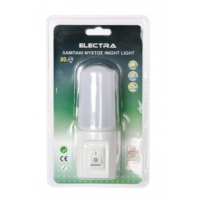 Φωτάκι Νυκτός 1W-LED με Διακόπτη  RL-023