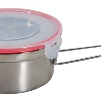 Φαγητοδοχείο Inox με Διάφανο Καπάκι Νο14 (14cm)
